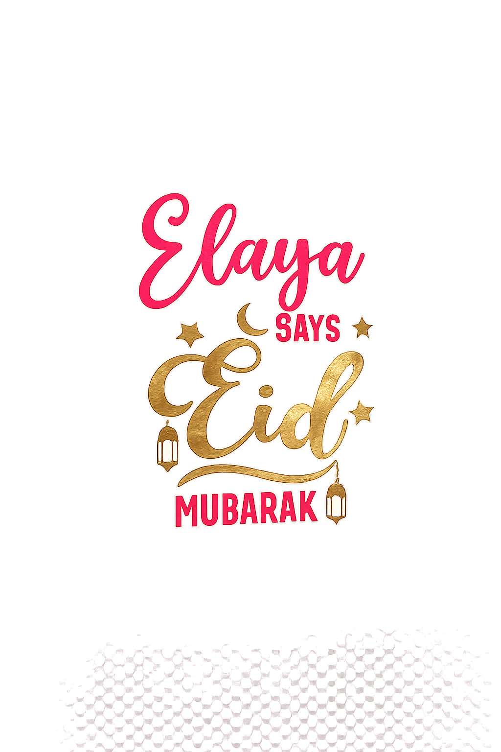 Baby First Eid Mubarak T-Shirt – Cute Personalized Eid Outfit for Infants, Soft Cotton Festive Wear for Newborn Boys & Girls