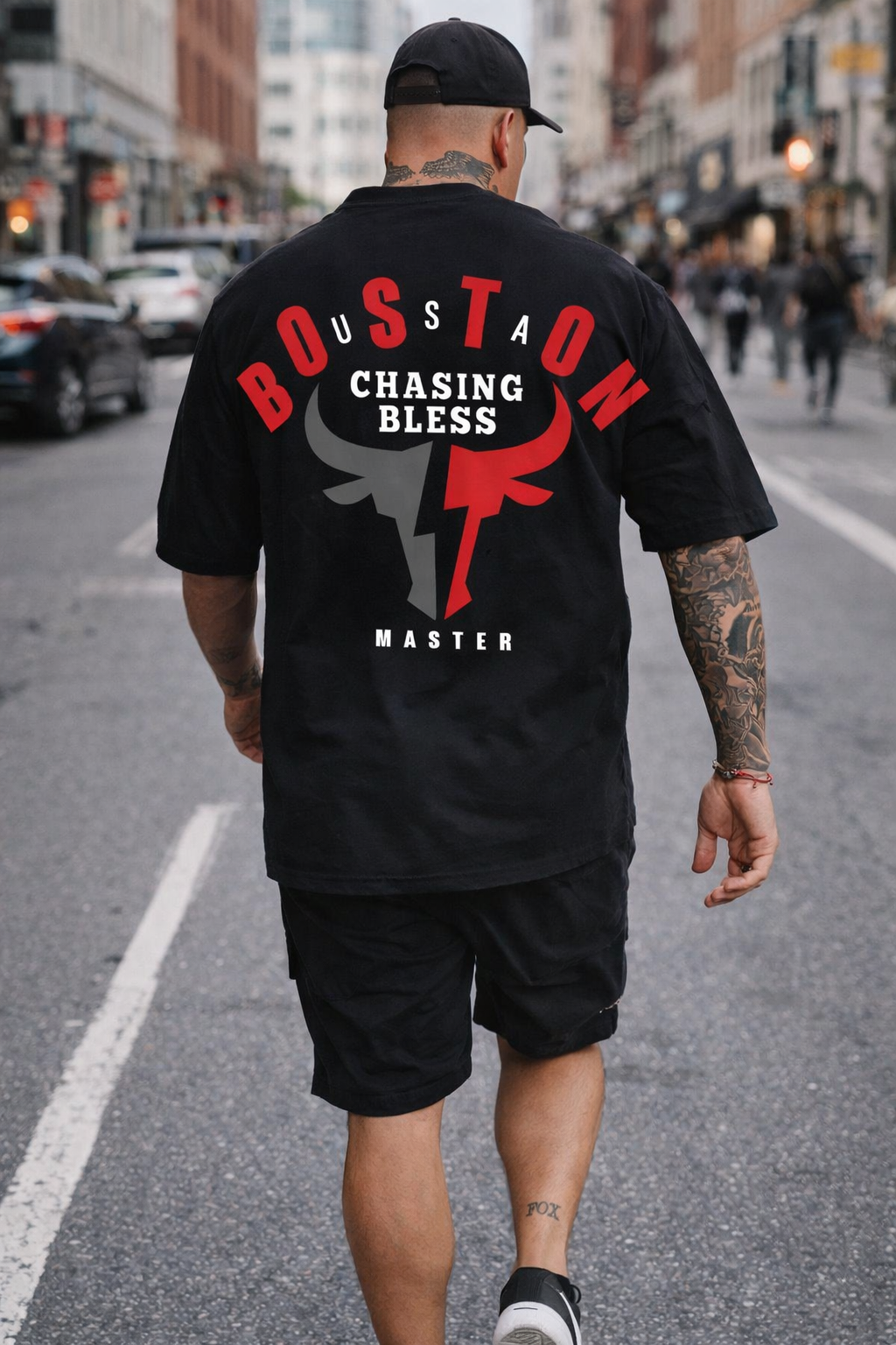 Men’s Boston Printed Oversized T-Shirt | Premium 100% Cotton Casual Wear