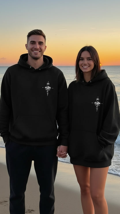 Heart Roman Date Matching Hoodies – Matching printed hoodies with a romantic touch.